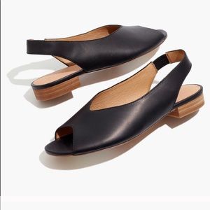 NEW Madewell peep-toe slingback sandals true black